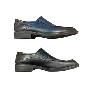 ECCO Windsor Leather Slip On Loafers Dress Shoes Black Men's Size EU 41